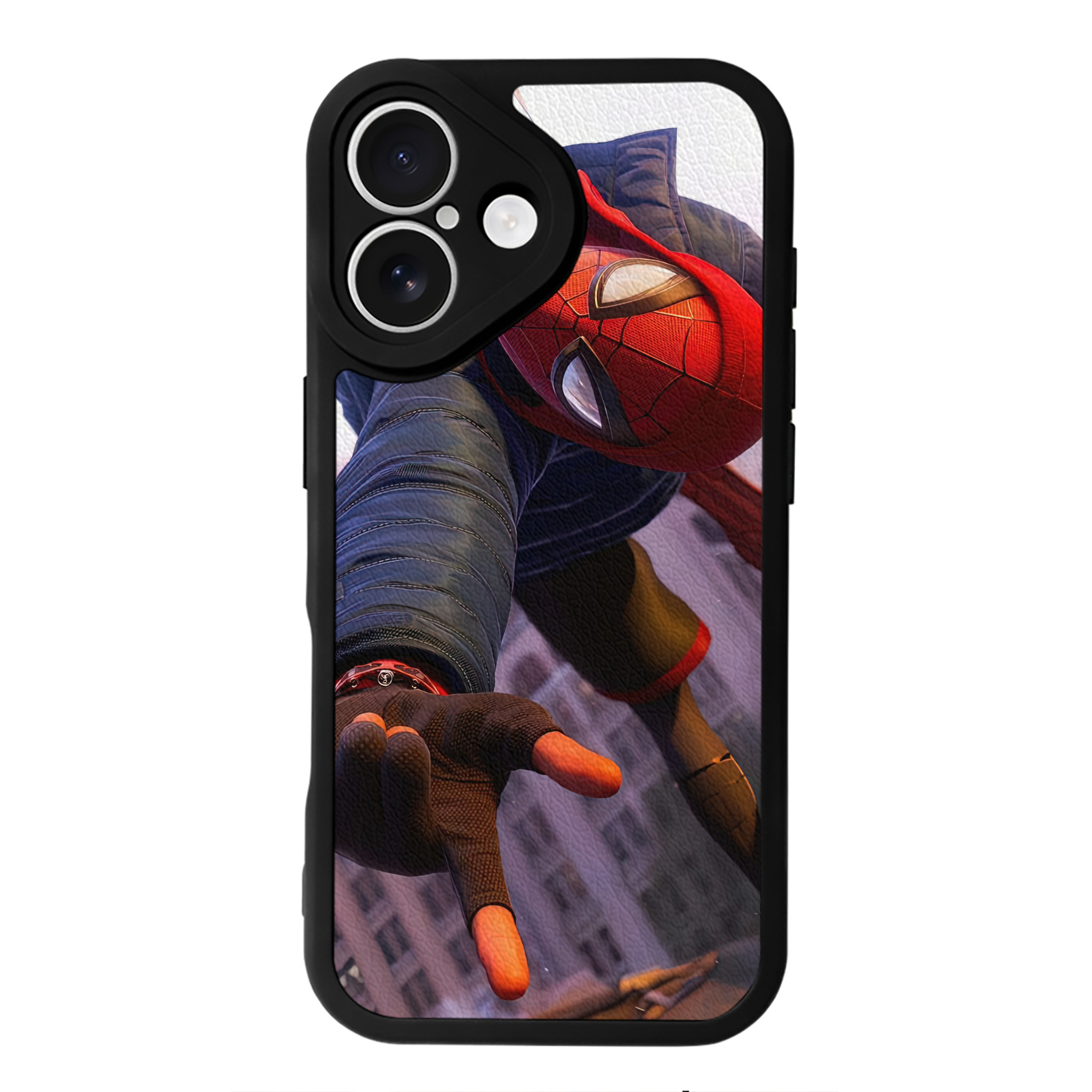 Spider Man スパイダーマン 【iPhone 16シリーズ対応】シリコンスマホケース（レザー調） 材質：シリコン